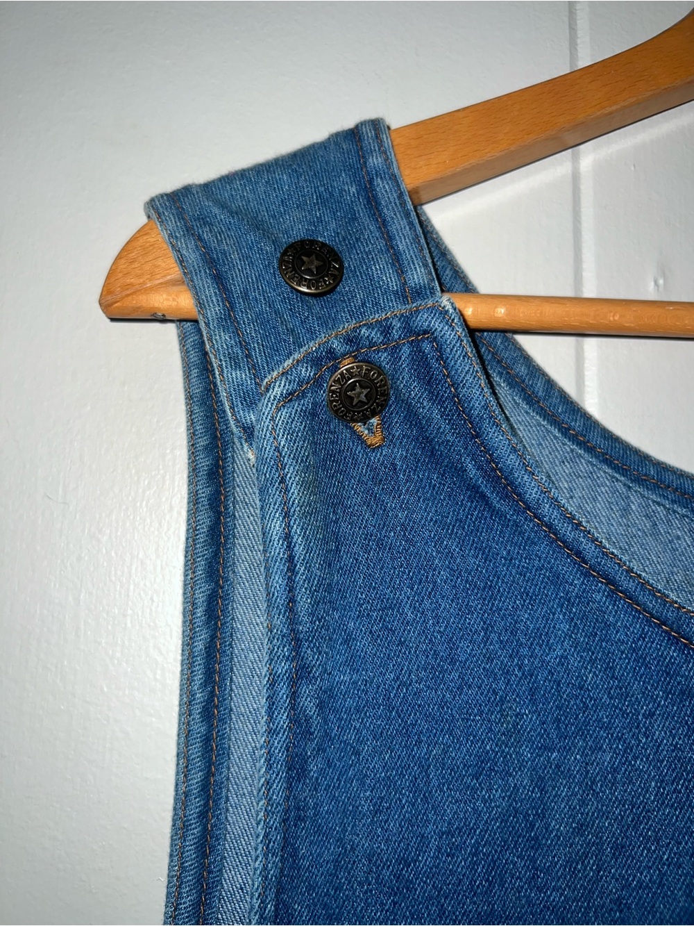 Vintage 90’s Denim Pinafore Grunge Cottagecore Pockets Jumper Dress Blue Size 14 - Picture 4 of 13